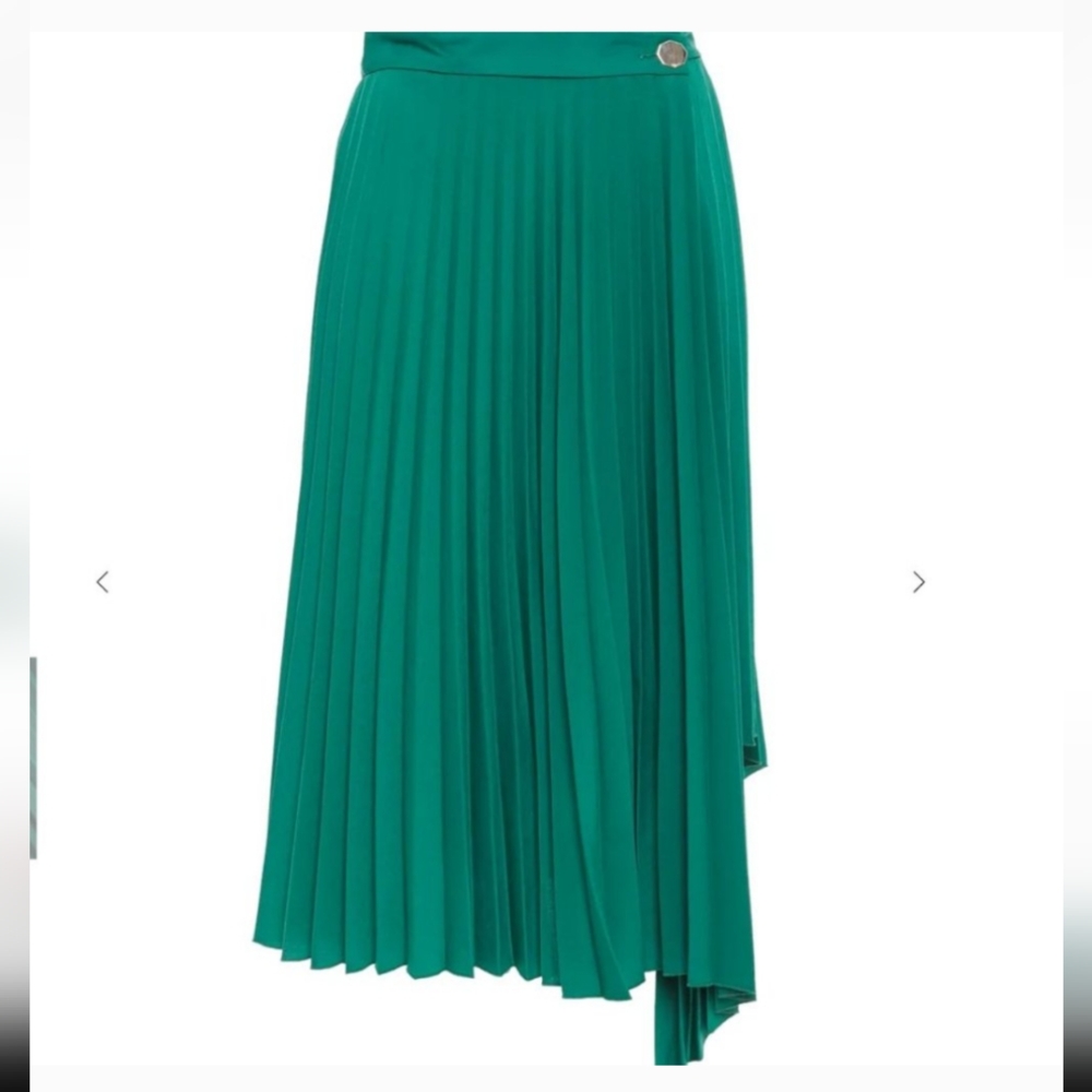 SANDRO | Corie asymmetric pleated midi wrap skirt